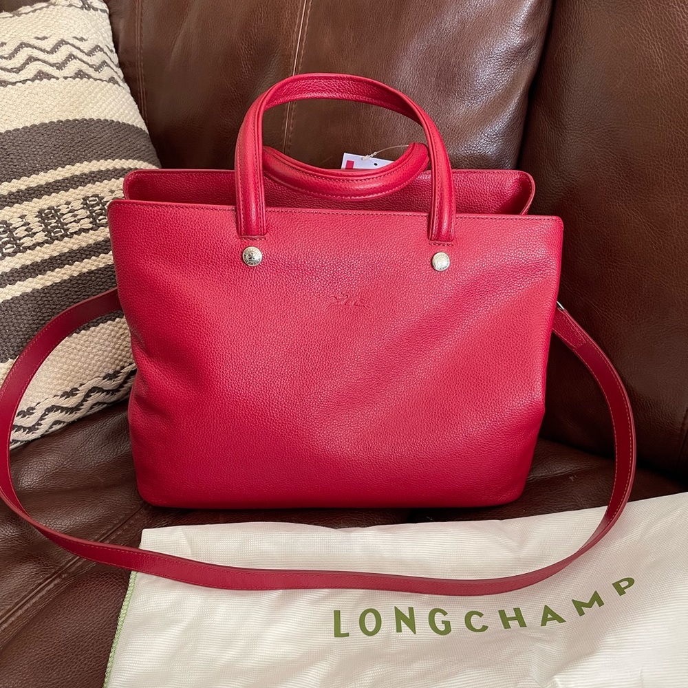 Longchamp red leather purse NWT